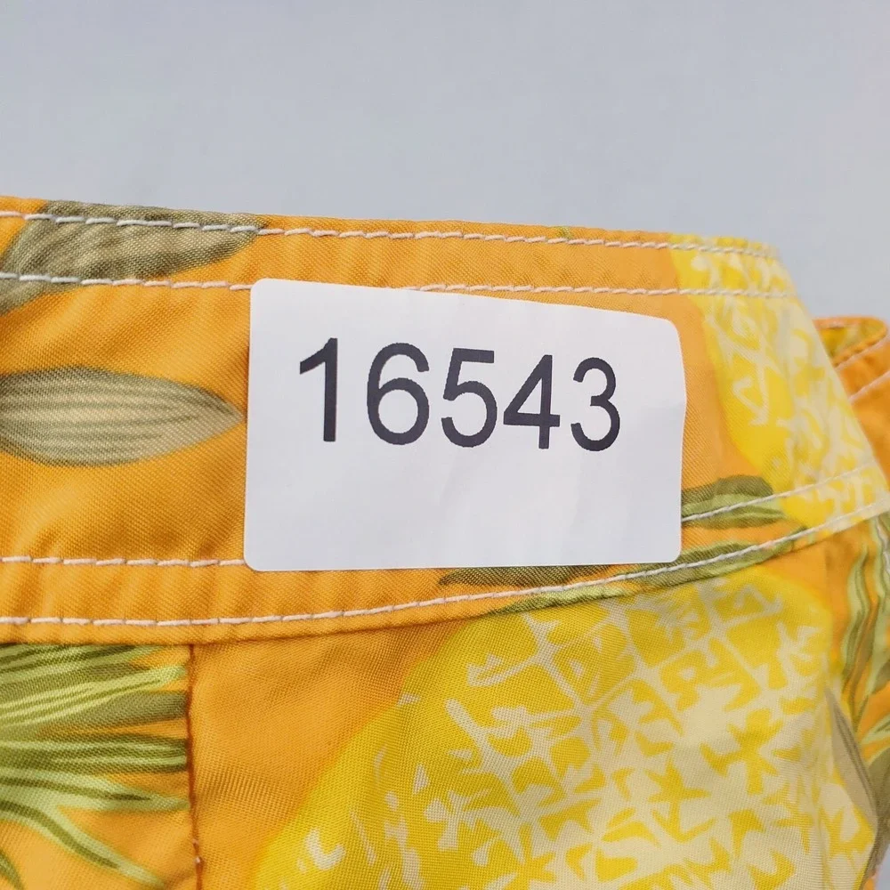 Banana Republic Shorts Mens 31 Yellow Orange Pineapple AOP VTG Boardshorts Trunk